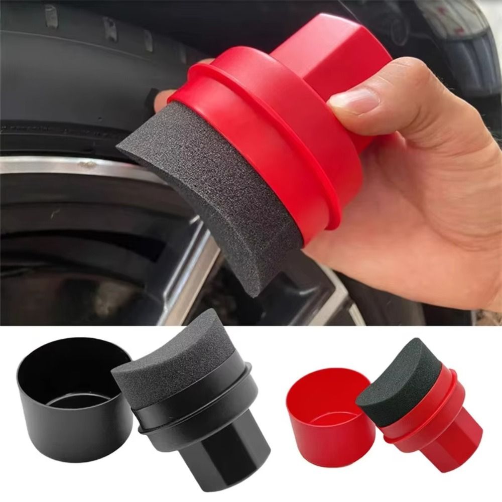 Wax Applicator Pad - カバー付き曲面タイヤ研磨スポンジ 再利用可能なタイヤドレッシングアプリケーター 車用クリーニングパッド