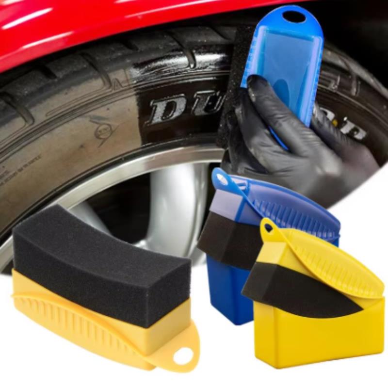 Car Cleaning Brush - 車輪研磨ワックスがけスポンジブラシABSプラスチック洗浄クリーニングタイヤ輪郭処理アプリケーターパッドディテールアクセサリー