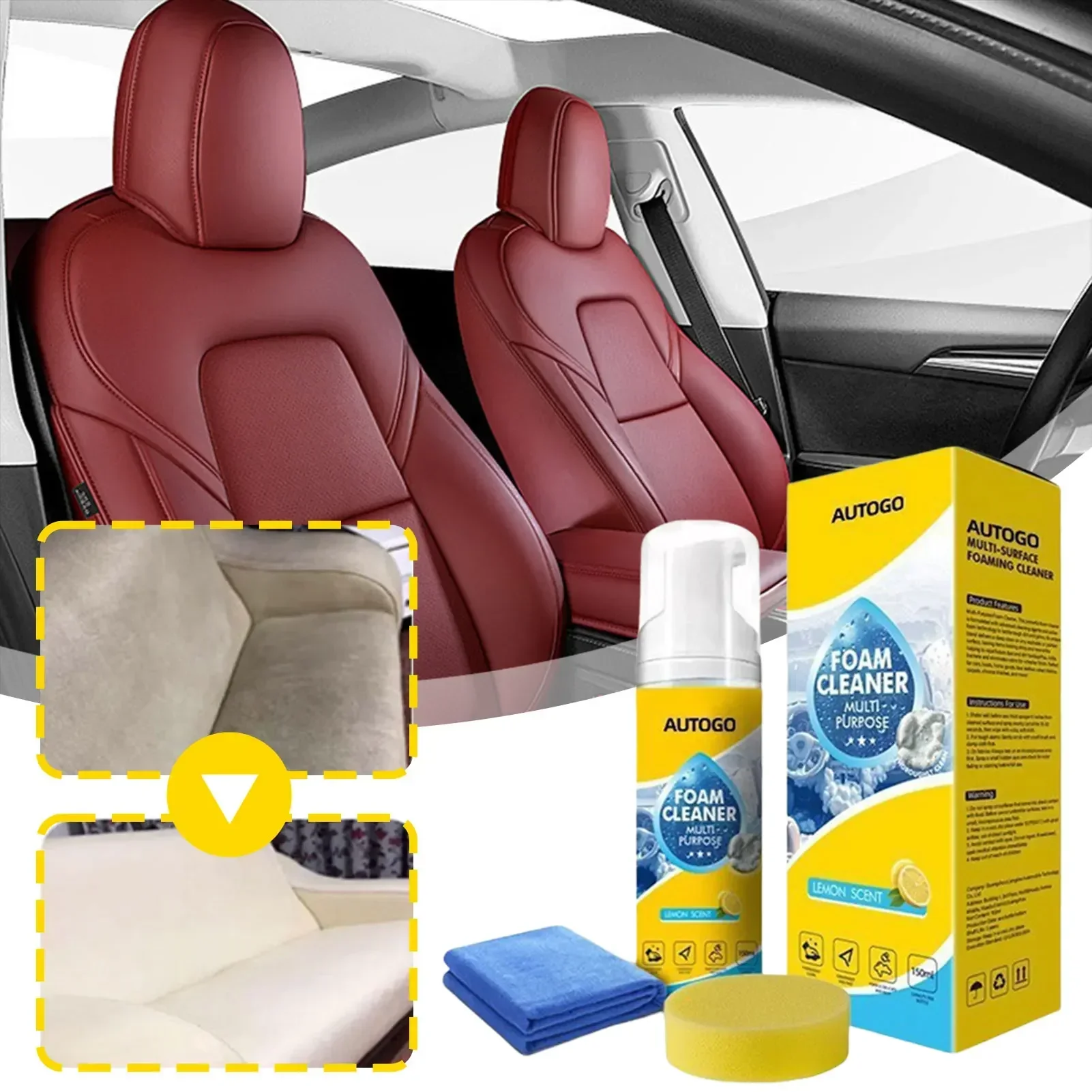 150ml 多目的フォームクリーナー 車内用フォームクリーナ - Leather Cleaner Interior のレビューと価格